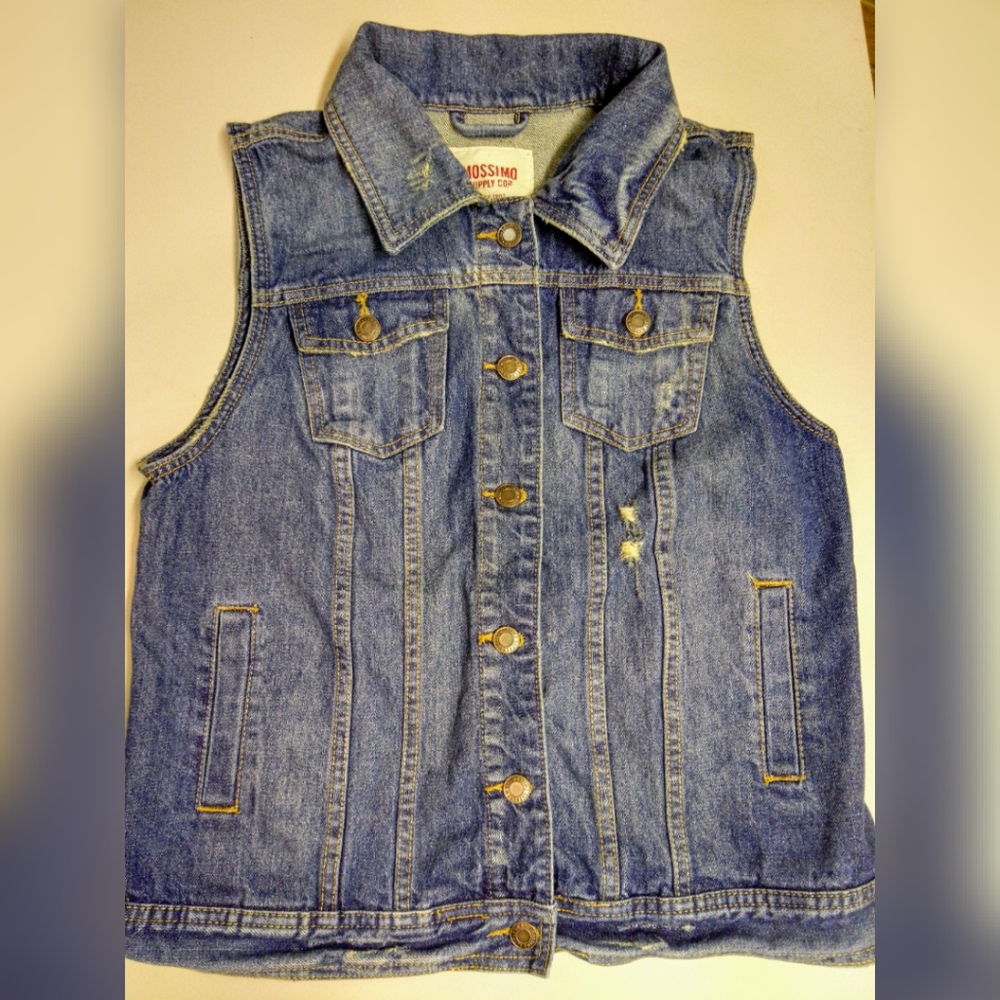 EUC DENIM VEST SZ L